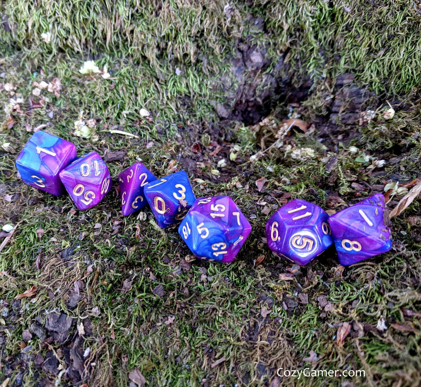 Deviant Dice Set, Pearly Blue and Purple Dice Dice sets Fennek and Finch