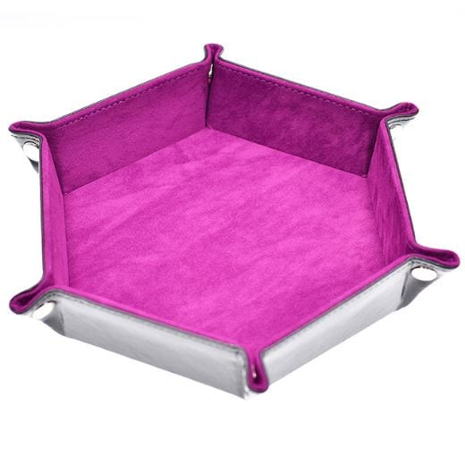 Dice Rolling Tray. Velvet and PU leather Hexagonal Dice Tray - CozyGamer
