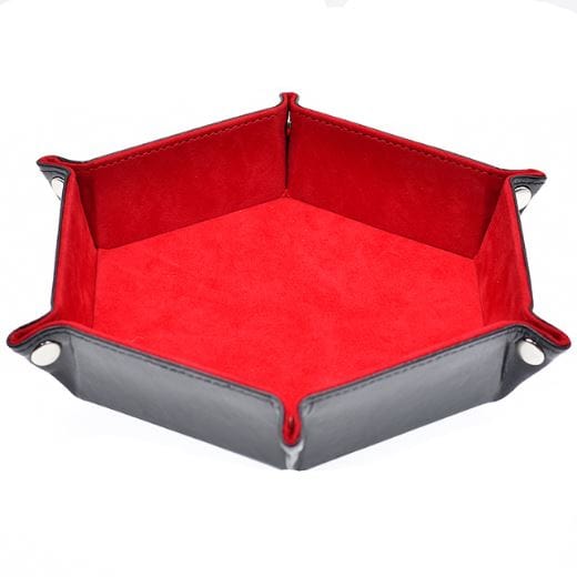 Dice Rolling Tray. Velvet and PU leather Hexagonal Dice Tray - CozyGamer