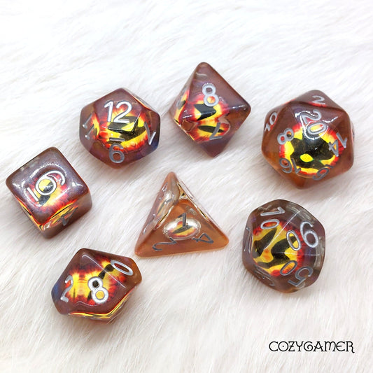 Dragon Eye Dice Set. Evil Eyeball Dice Dice Sets & Games Fennek and Finch