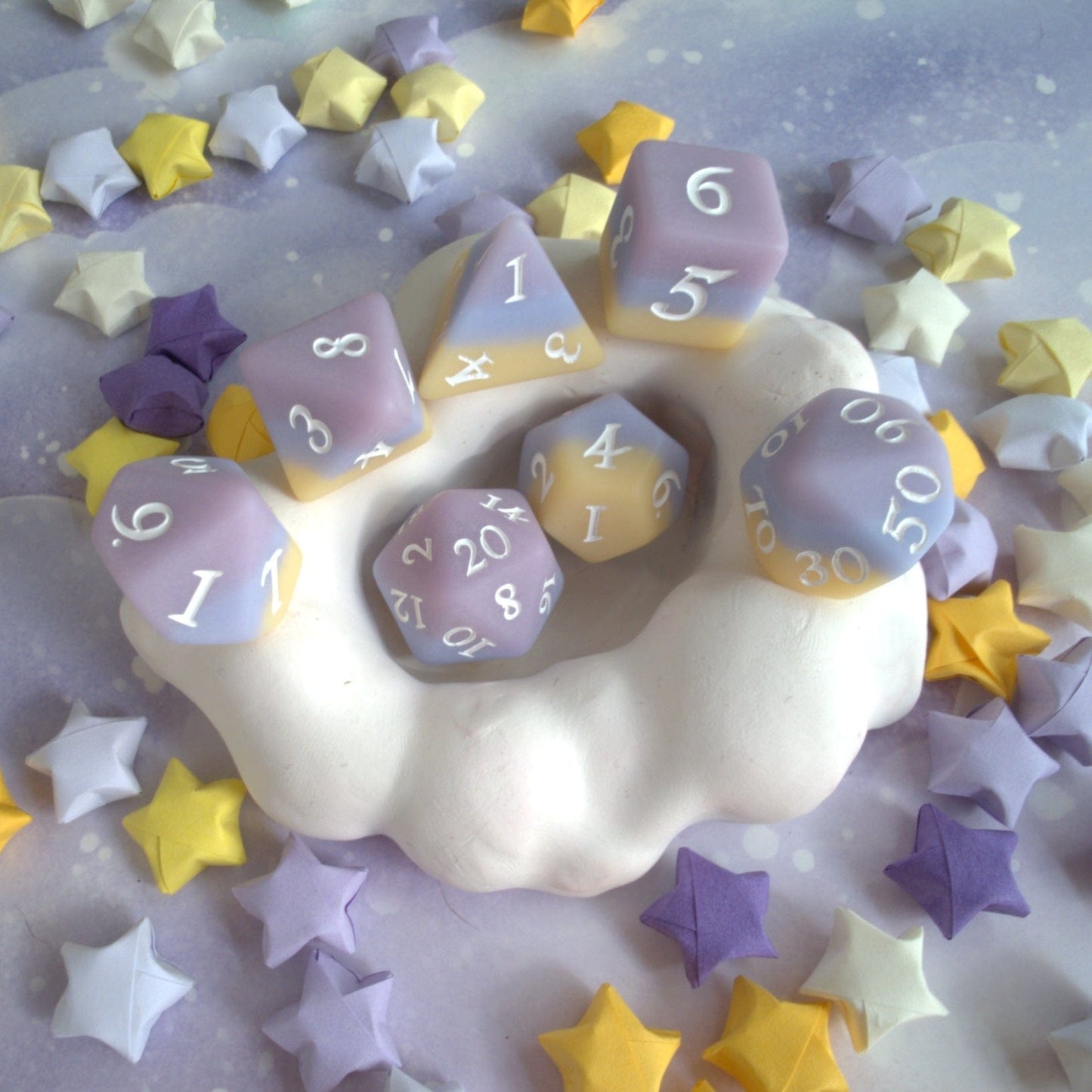 Dusk 7 and 11 Piece DnD Dice Set Fennek and Finch
