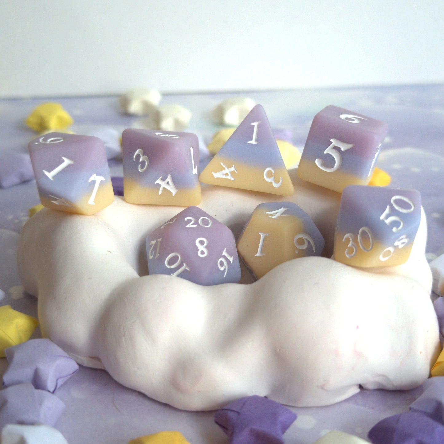 Dusk 7 and 11 Piece DnD Dice Set Fennek and Finch
