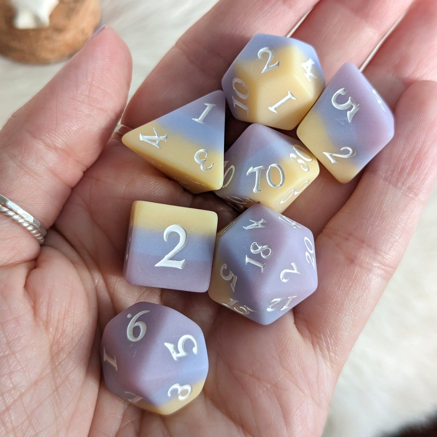 Dusk 7 and 11 Piece DnD Dice Set Fennek and Finch