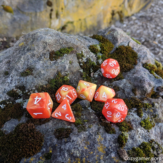 Flaming Orb Dice Set Dice sets Fennek and Finch