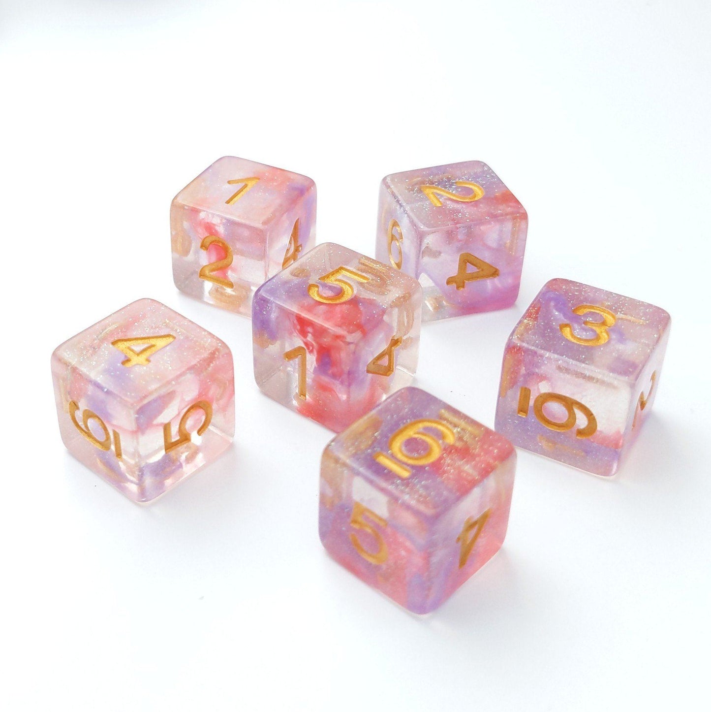 Fuchsia D6 Set. Set of 6 Dice Sets & Games Fennek and Finch