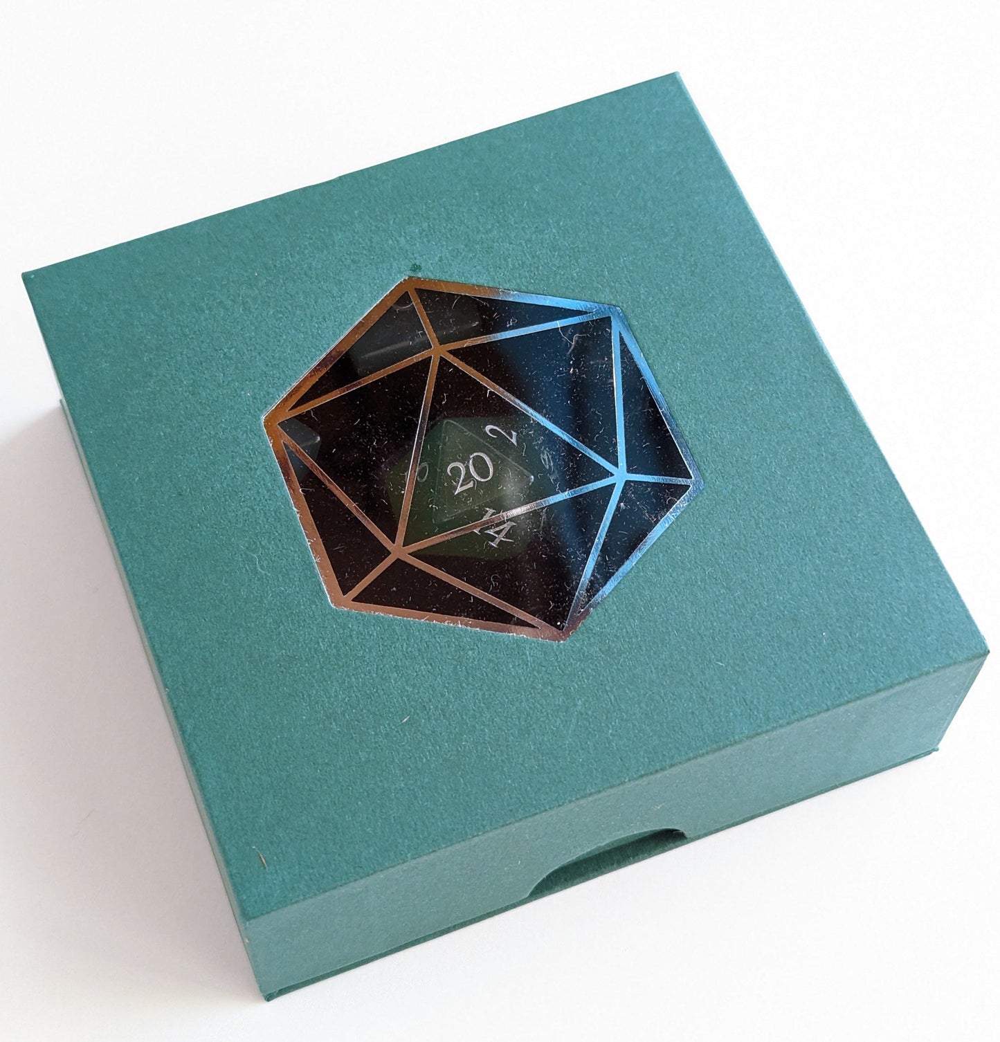 Green Agate Dice Set. Real Gemstone 7 Piece TTRPG Dice Dice sets Fennek and Finch