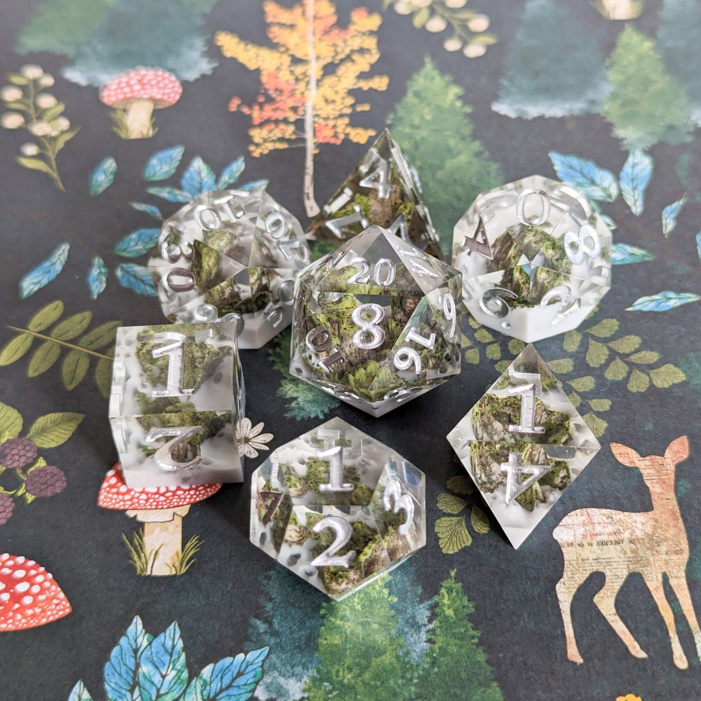 High Peak Sharp Edge Resin DnD Dice Set Dice Sets & Games Fennek and Finch