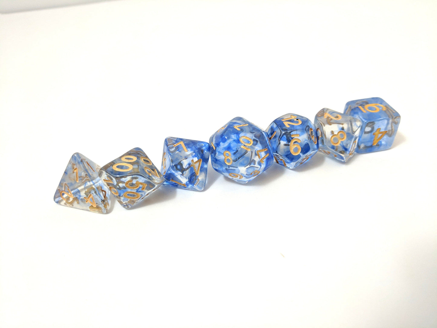 Ice Shift 7 Piece D&D Dice Set Dice sets Fennek and Finch