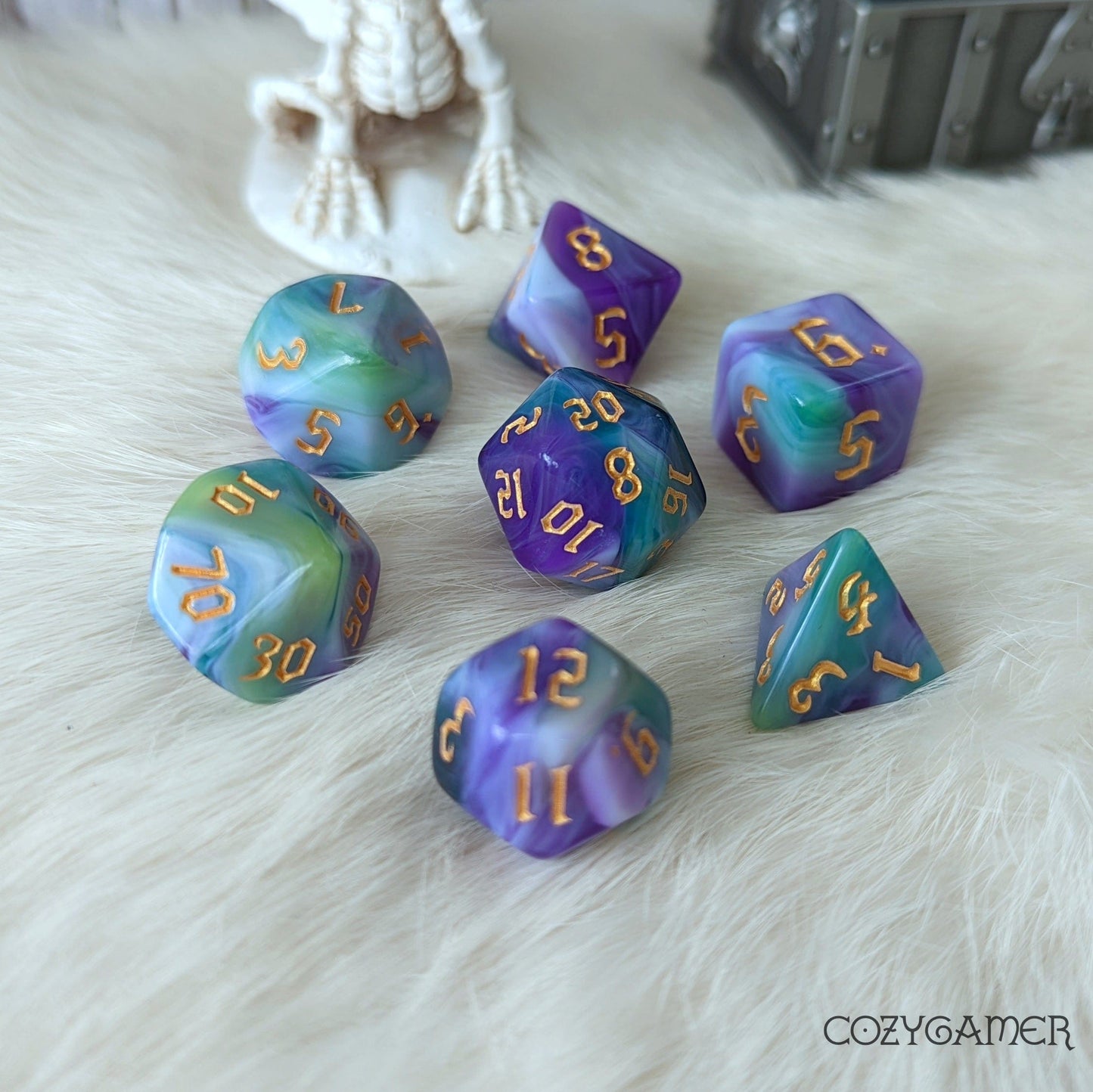Iris Marbled Dice Set