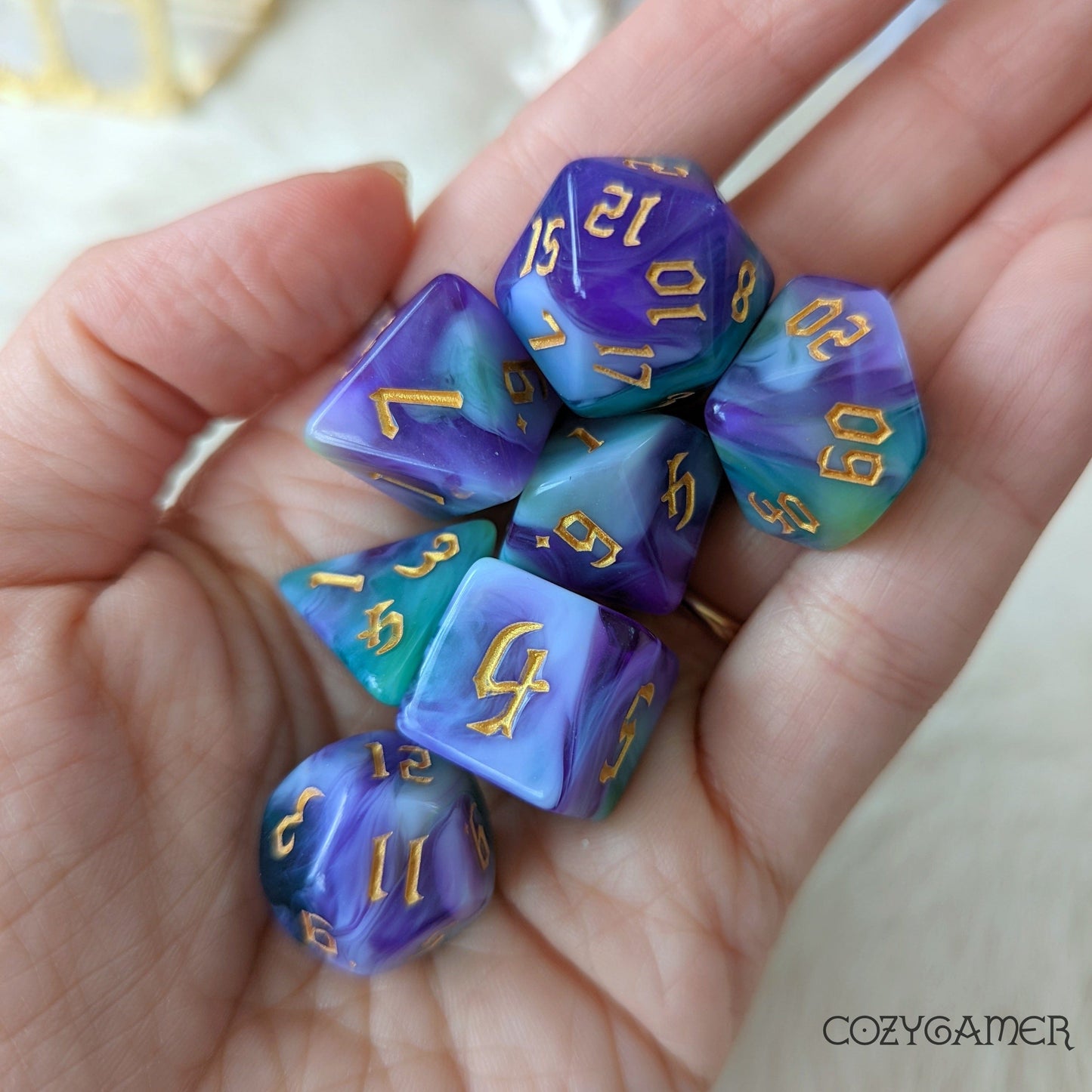 Iris Marbled Dice Set