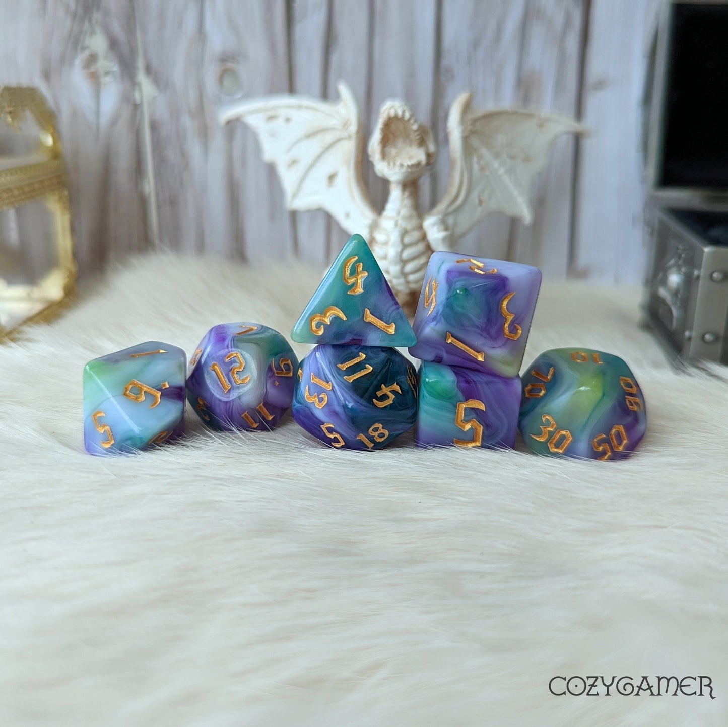 Iris Marbled Dice Set