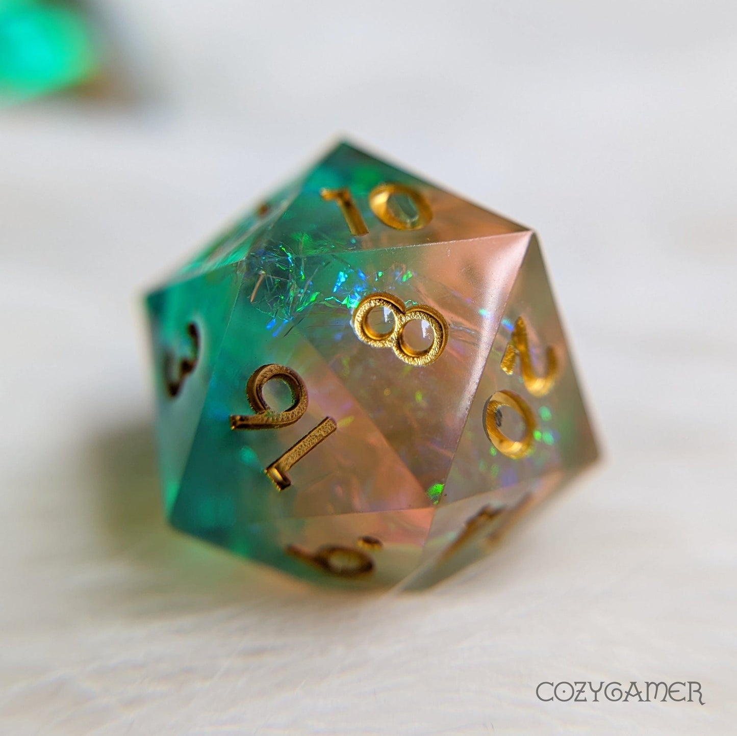 Island Sharp Edge Resin Dice Set. 7 Piece DND dice set Dice Sets & Games Fennek and Finch