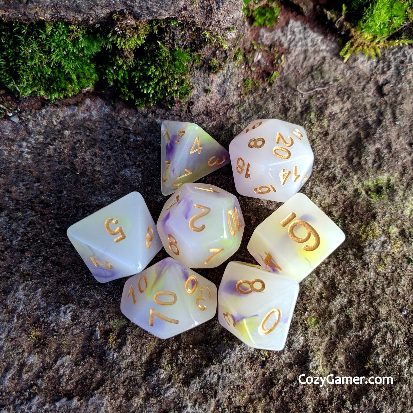 Magic Aura DnD Dice Set, Cloudy Dice - CozyGamer