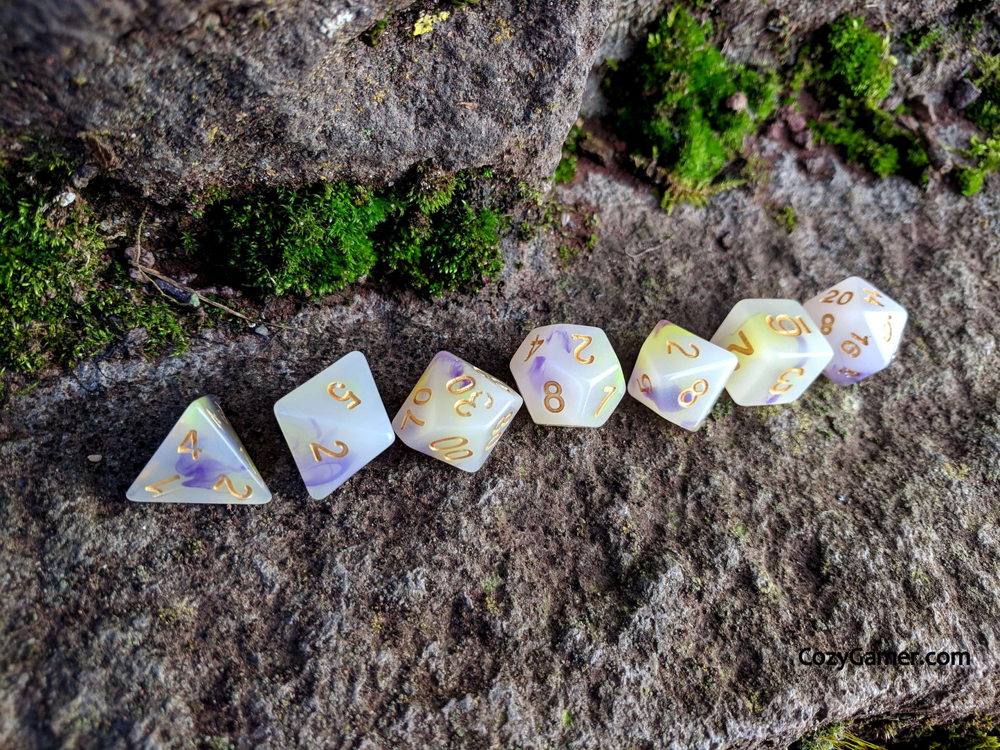 Magic Aura DnD Dice Set, Cloudy Dice - CozyGamer
