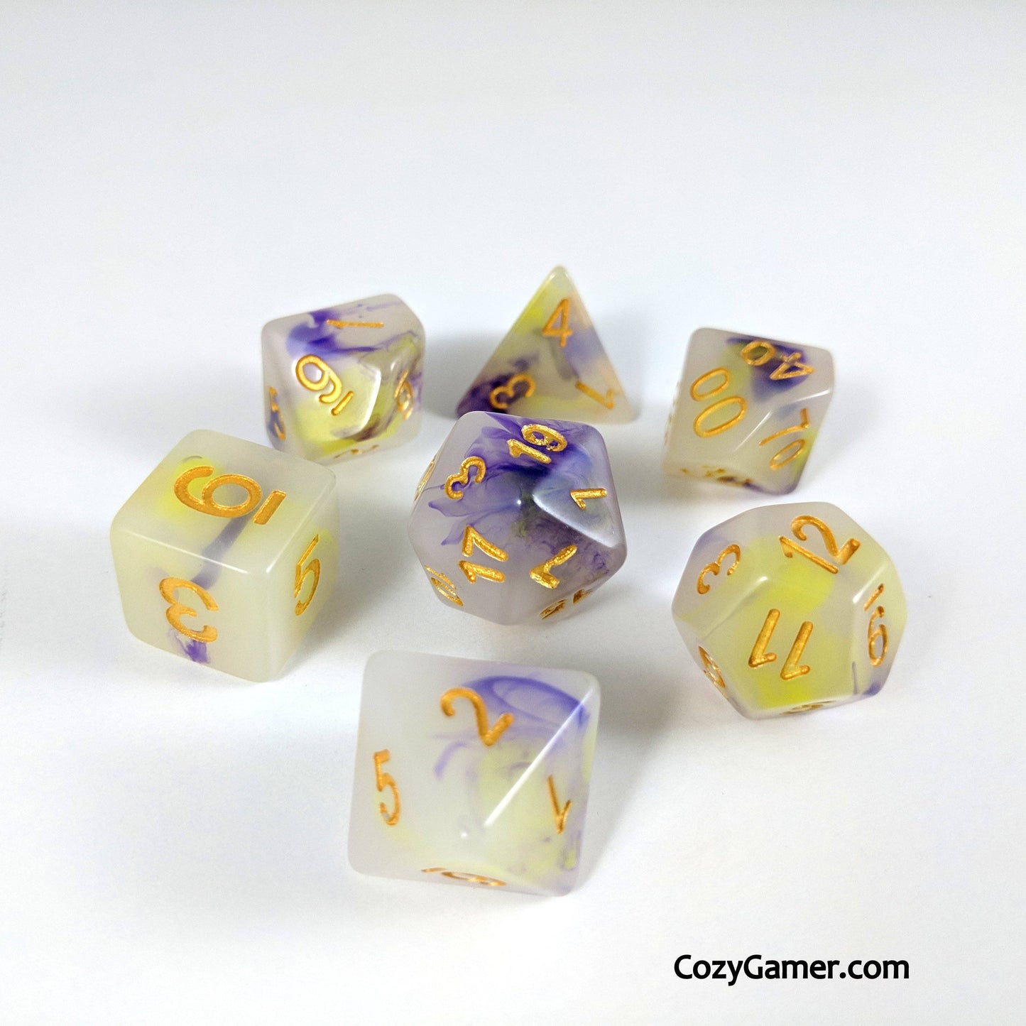 Magic Aura DnD Dice Set, Cloudy Dice - CozyGamer