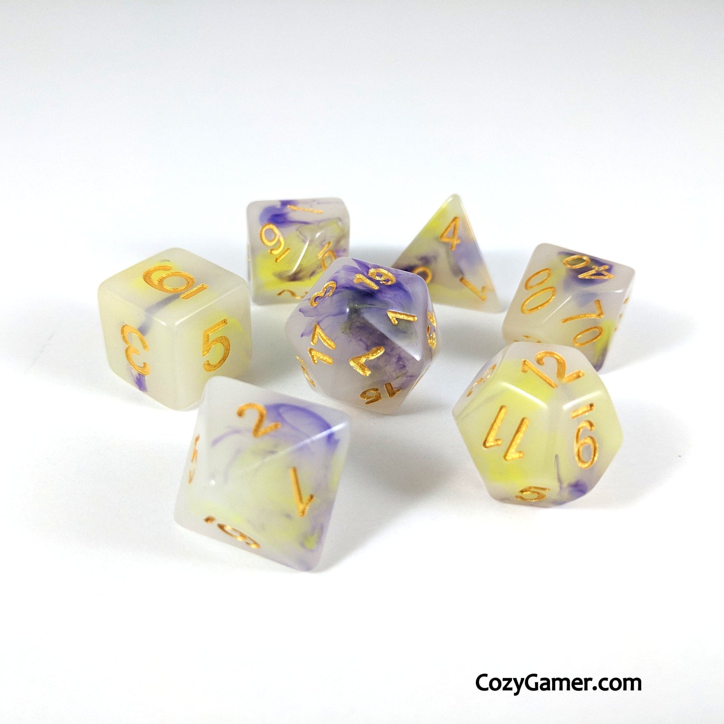 Magic Aura DnD Dice Set, Cloudy Dice - CozyGamer