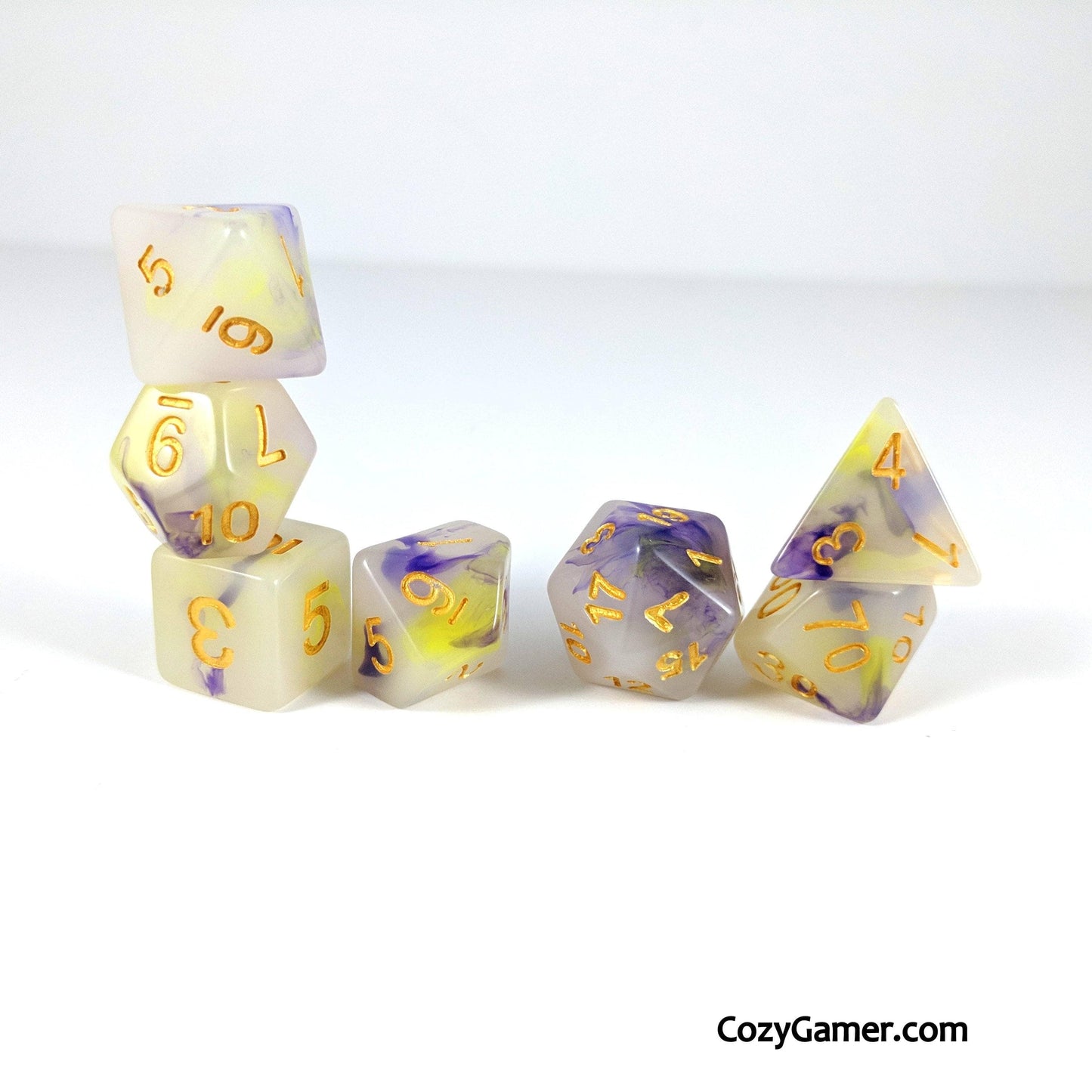 Magic Aura DnD Dice Set, Cloudy Dice - CozyGamer