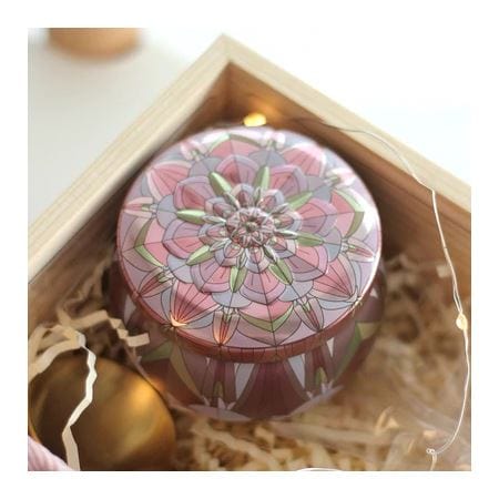 Mandala Dice Box – Metal Tin Storage for Dice Sets Storage & Organization Fennek and Finch dusty rose