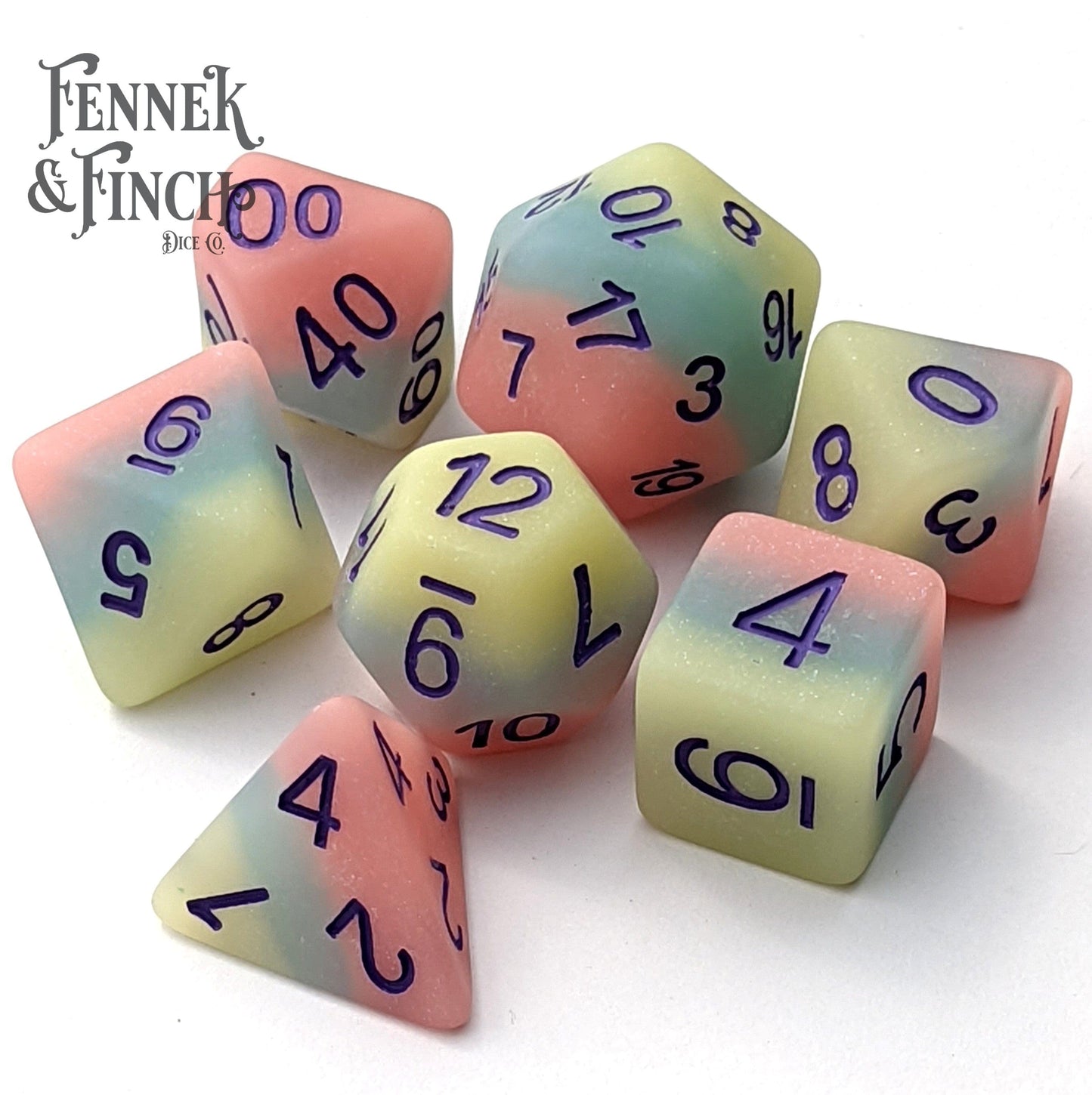 Matte Candy Dice Set. Layered Dice Dice Sets & Games Fennek and Finch