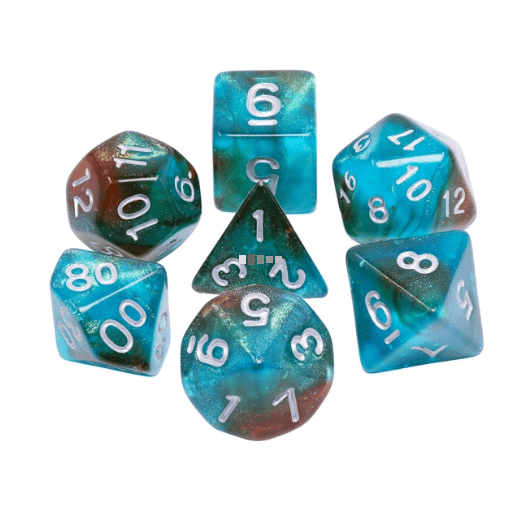 Neverland Dice Set. Glow in the dark DND Dice