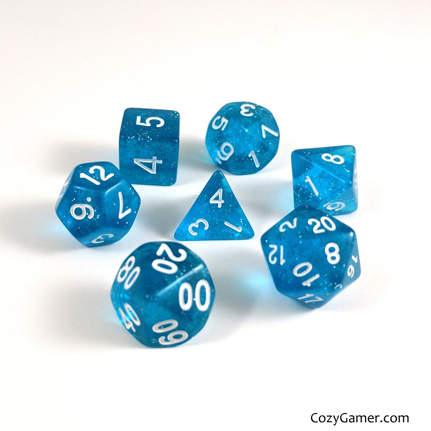Ocean Blue Sparkles Dice Set Dice sets Fennek and Finch