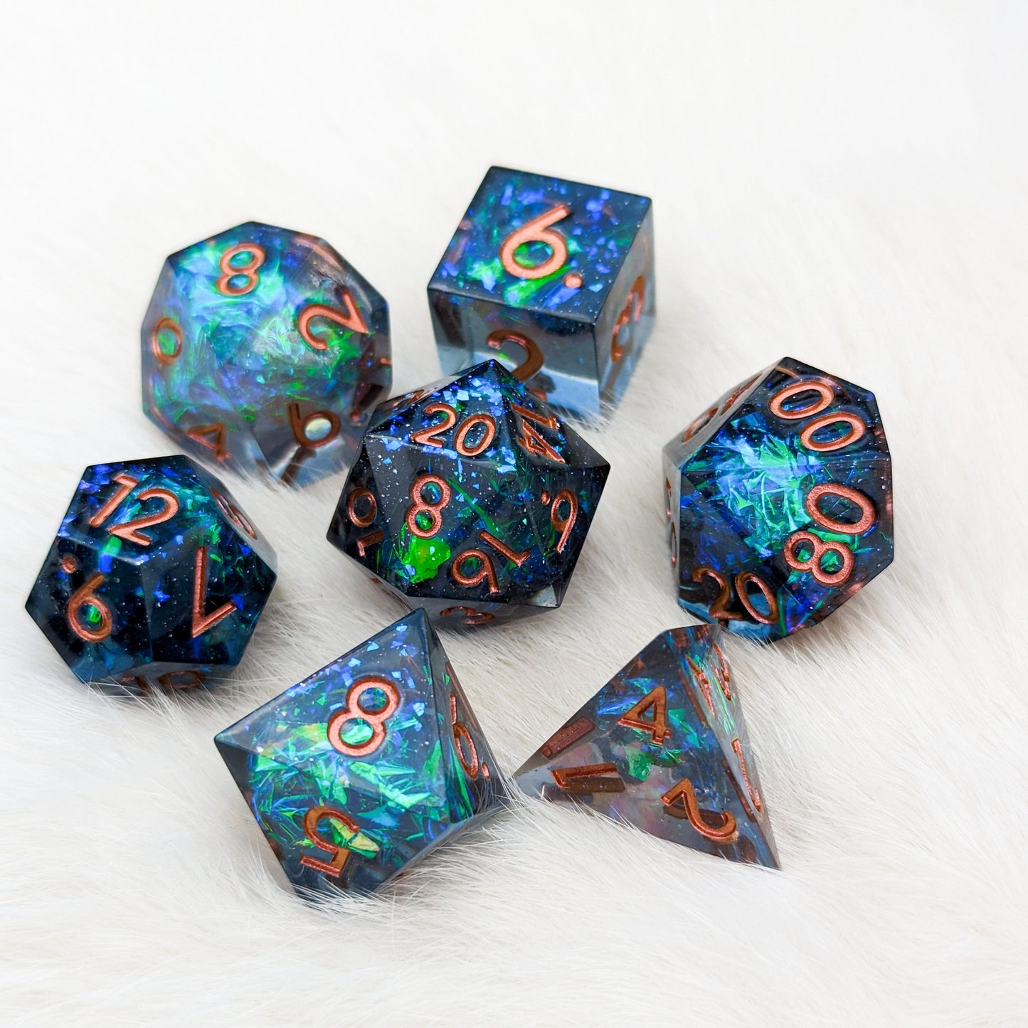 Ocean Depths Sharp Edge Resin DnD Dice Set