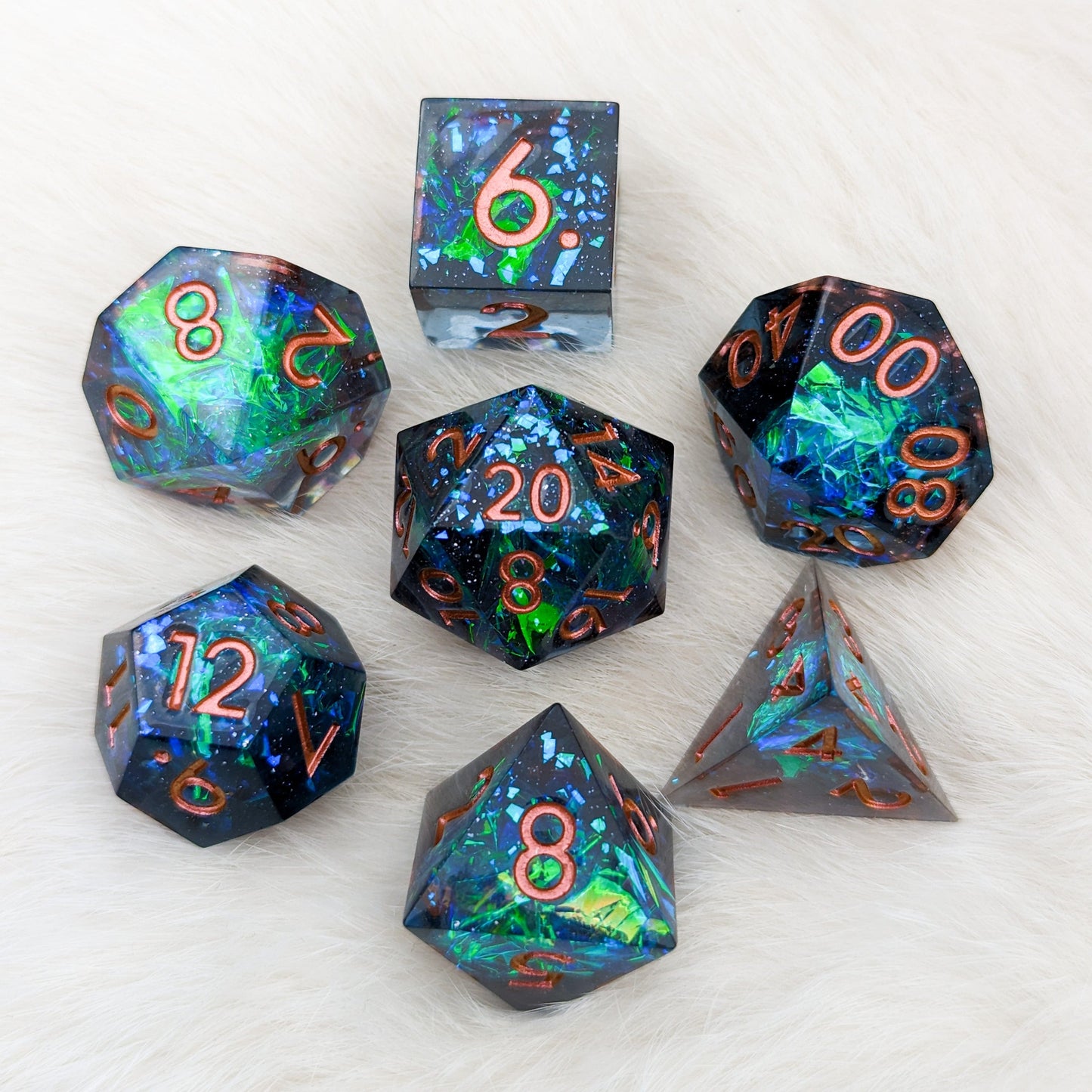 Ocean Depths Sharp Edge Resin DnD Dice Set