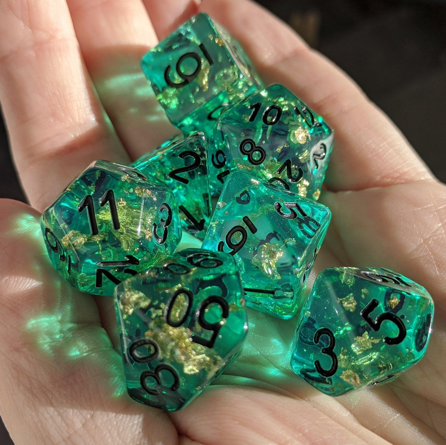 Oceanic Scepter - 7 Piece DnD Dice Set Dice Sets & Games Fennek and Finch