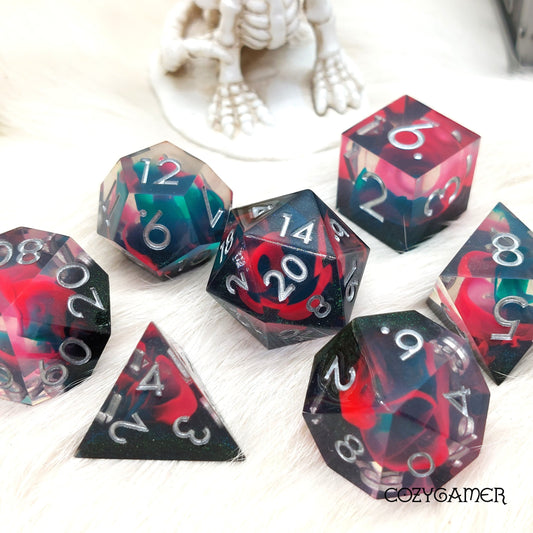 Perfect Weapon Sharp Edge Resin Dice Set. 7 Piece DND dice set Dice Sets & Games Fennek and Finch