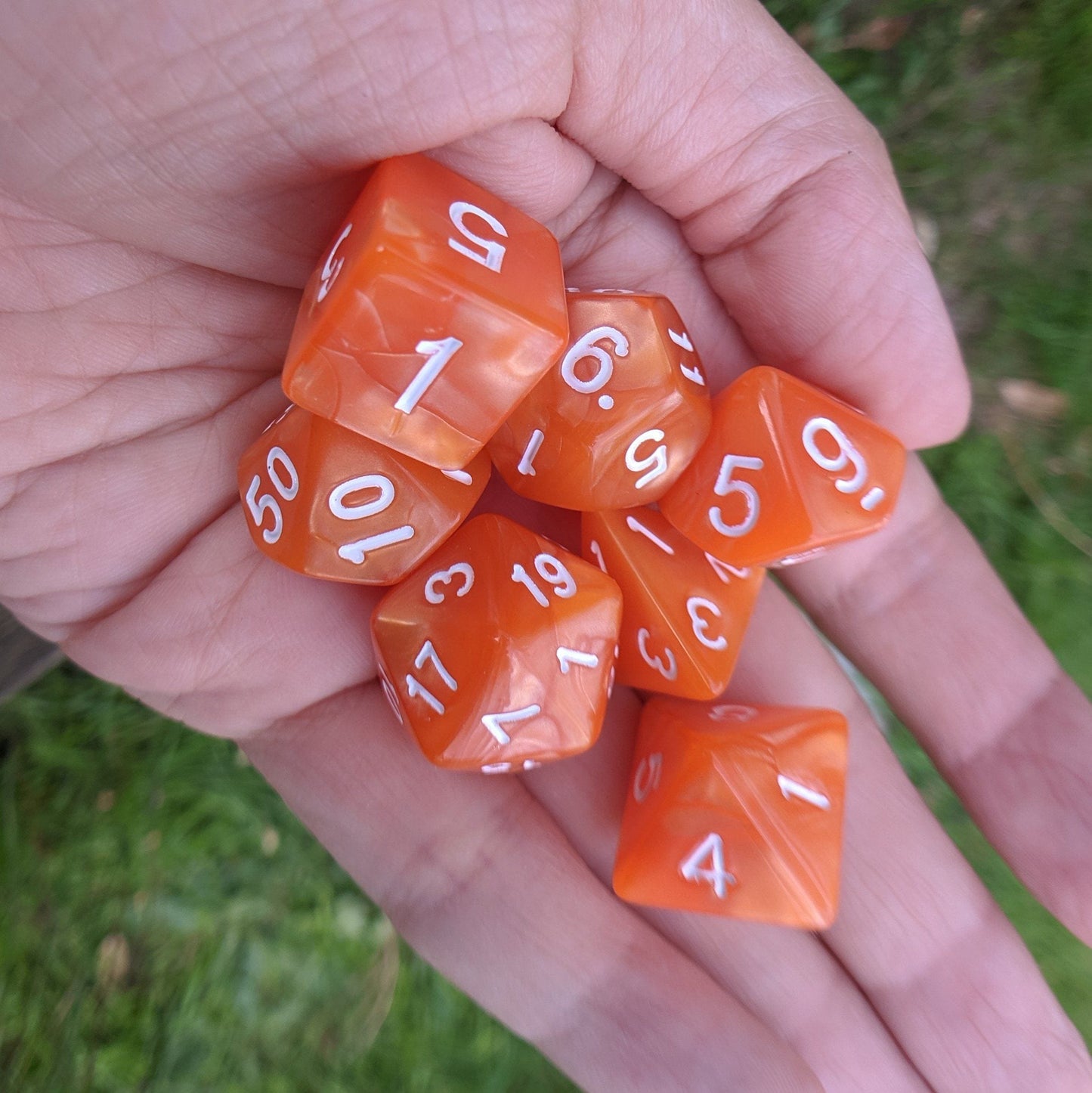 Pumpkin Orange Dice Set. Dice sets Fennek and Finch