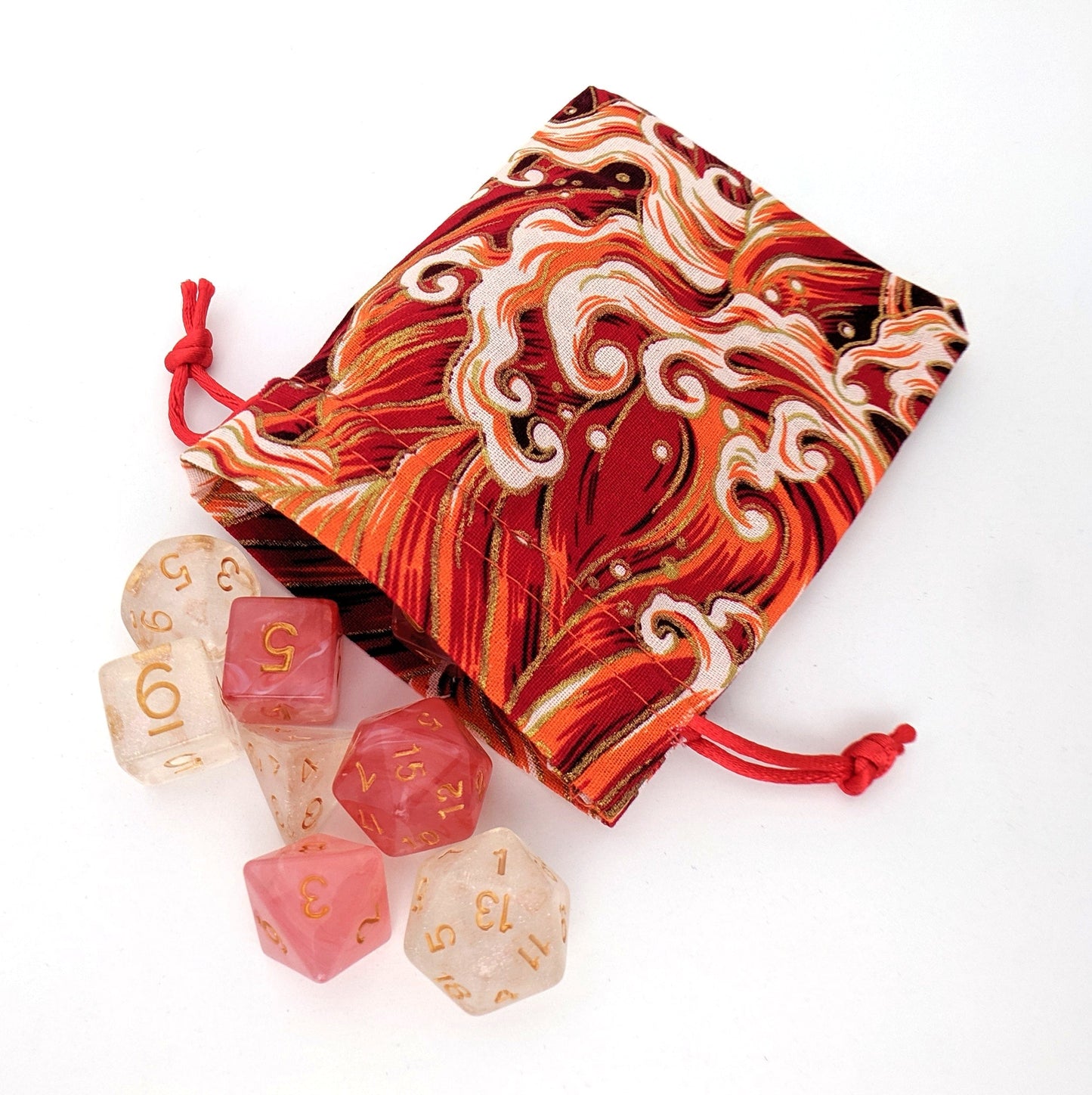 Red Ocean Wave Dice Bag - CozyGamer