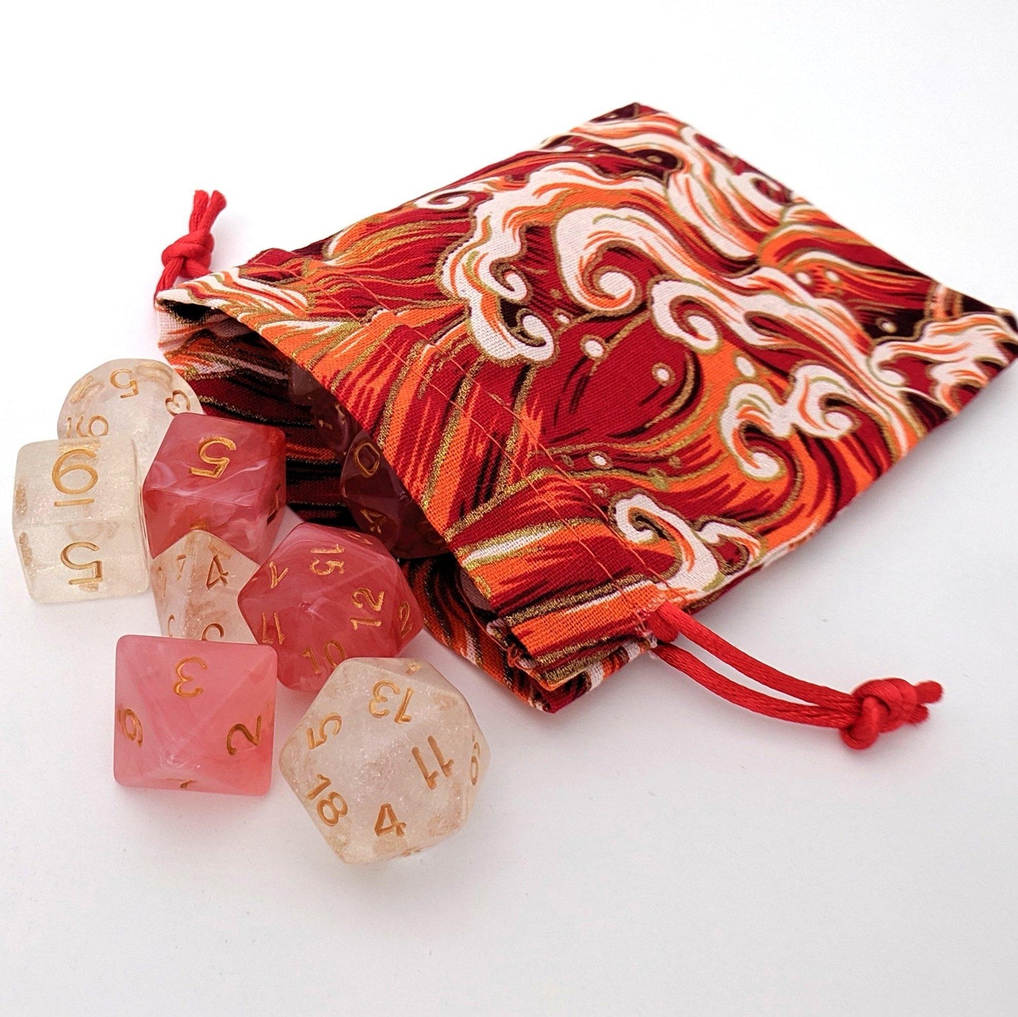 Red Ocean Wave Dice Bag - CozyGamer