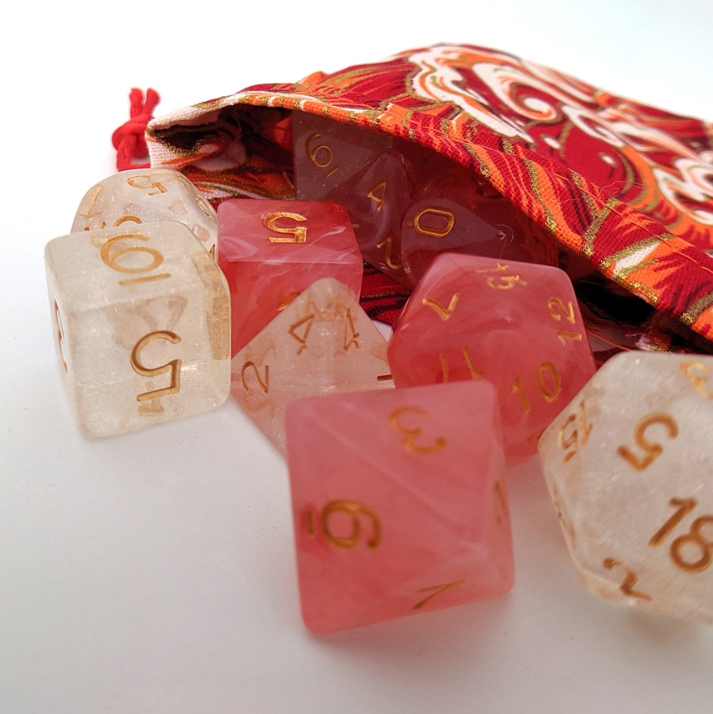 Red Ocean Wave Dice Bag - CozyGamer