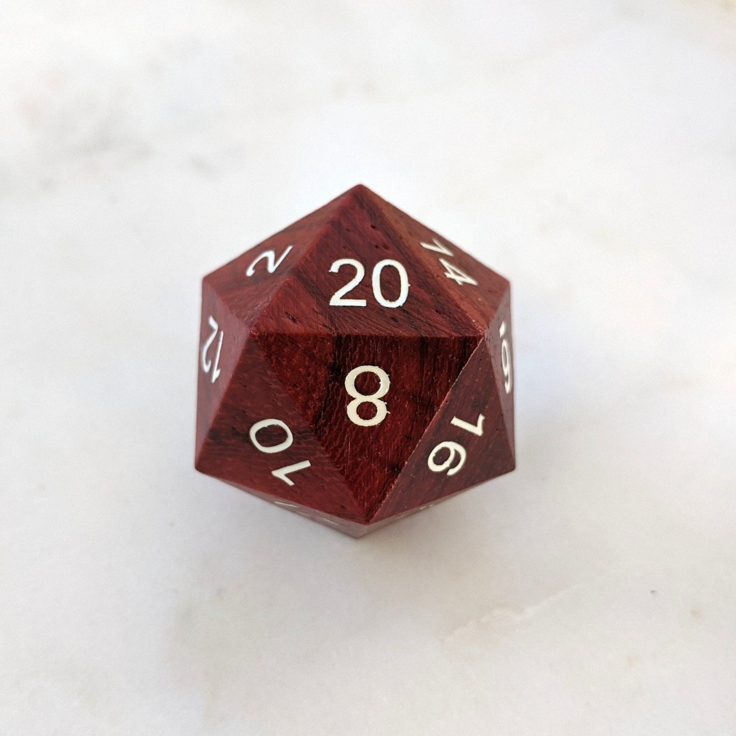 Red Wood Large D20 - CozyGamer