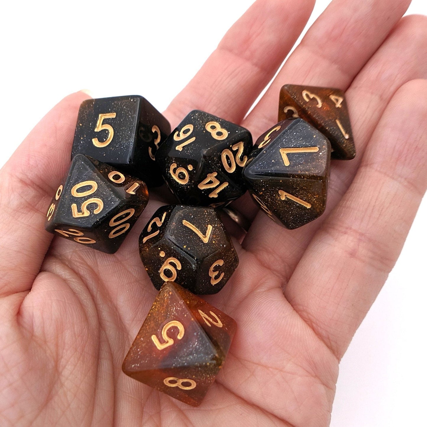 Searing Galaxy DnD Dice Dice sets Fennek and Finch