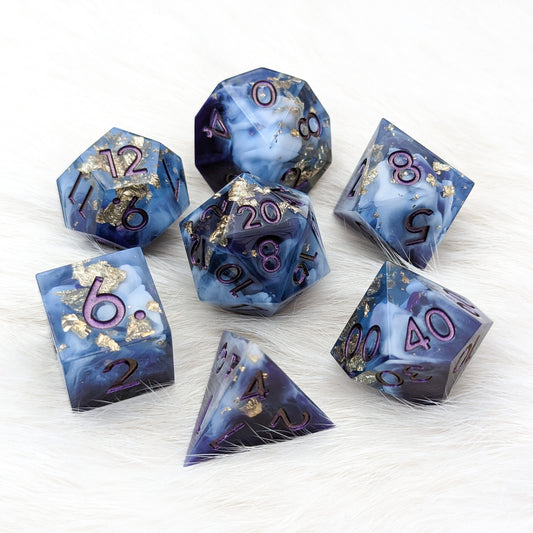 Sorcery Sharp Edge Resin DnD Dice Set Dice Sets & Games Fennek and Finch