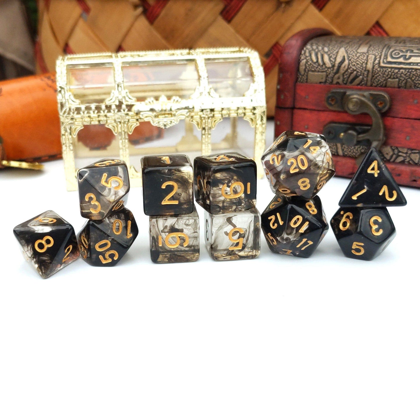 11 Piece Squid Ink Dice Set. - CozyGamer