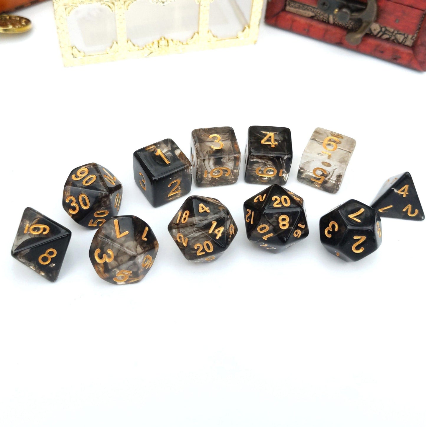 11 Piece Squid Ink Dice Set. - CozyGamer