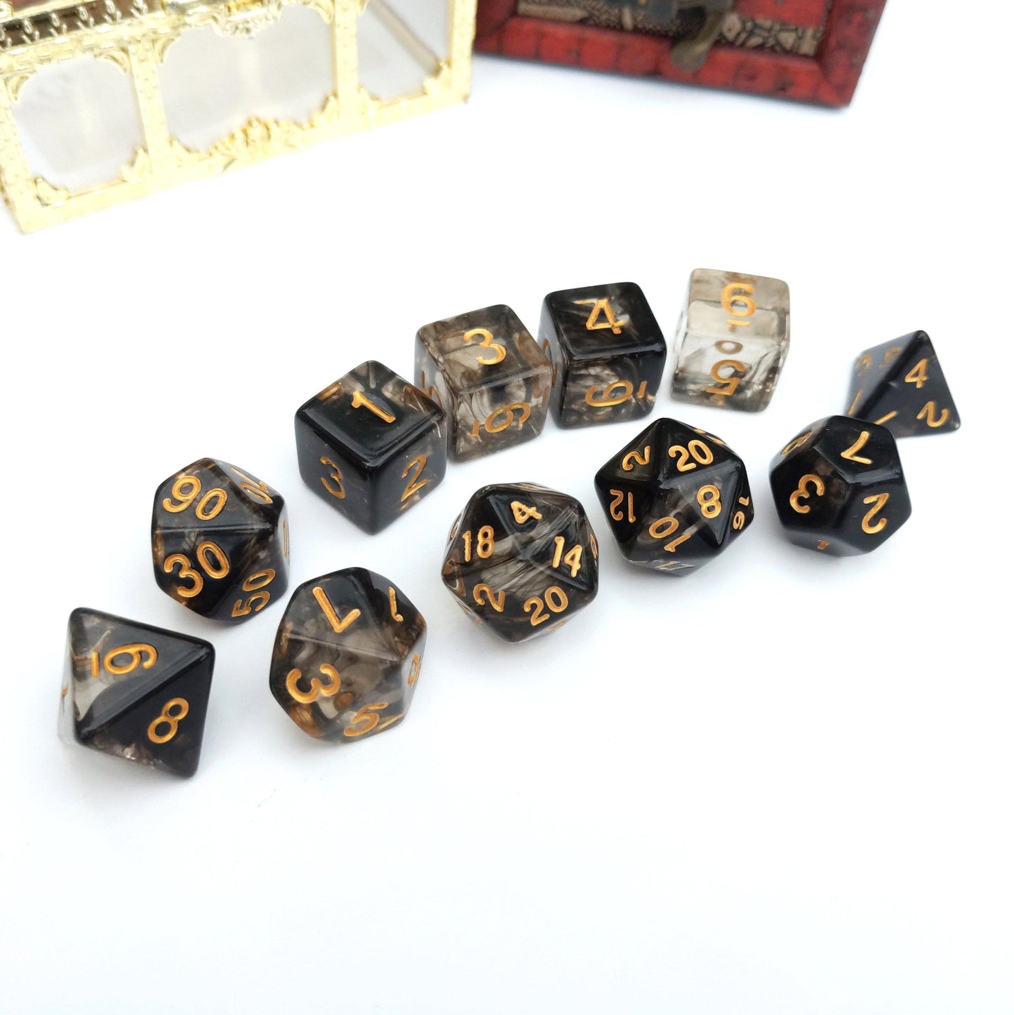 11 Piece Squid Ink Dice Set. - CozyGamer