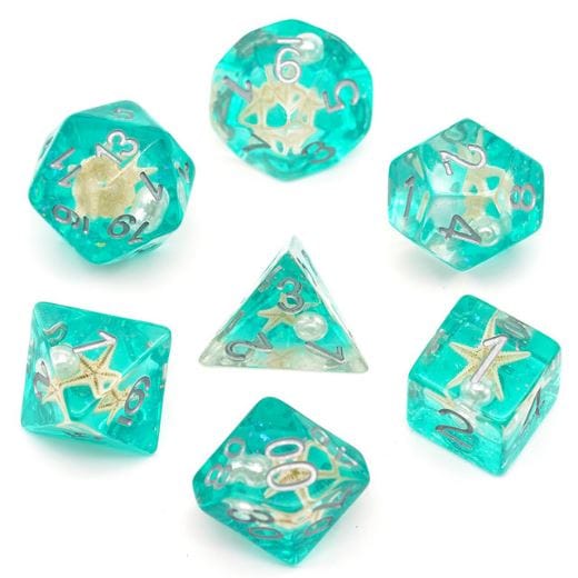 Starfish Dice Set. Green ocean themed dice set Dice Sets & Games Fennek and Finch