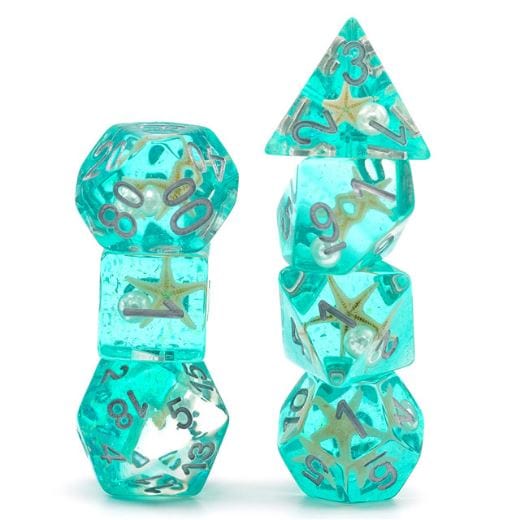 Starfish Dice Set. Green ocean themed dice set Dice Sets & Games Fennek and Finch