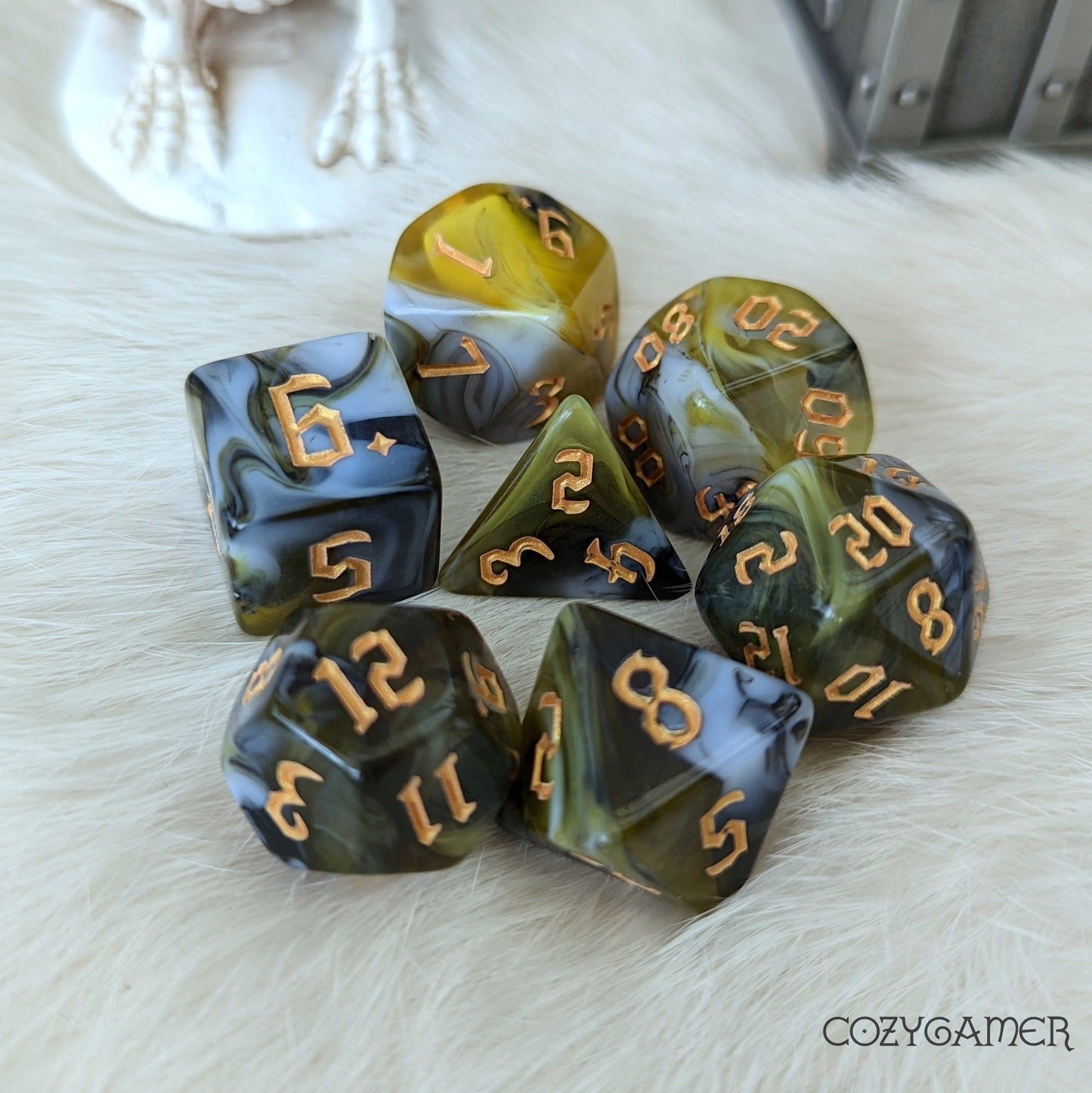Swamp Marbled Dice Set