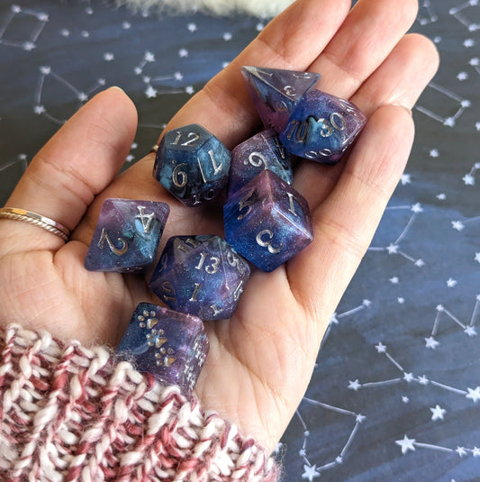 Unending Breath Dice Set. Blue, Purple, Micro Shimmer and Vapor Dice sets Fennek and Finch