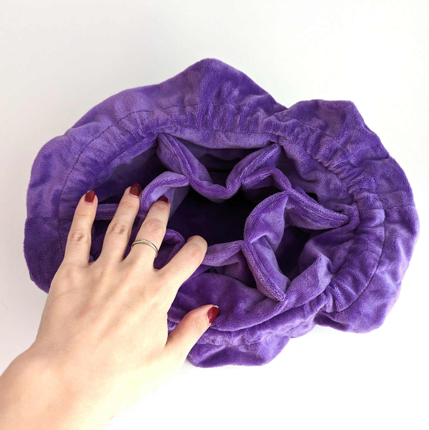 Warlock inspired multi pocket large dice bag in black and purple