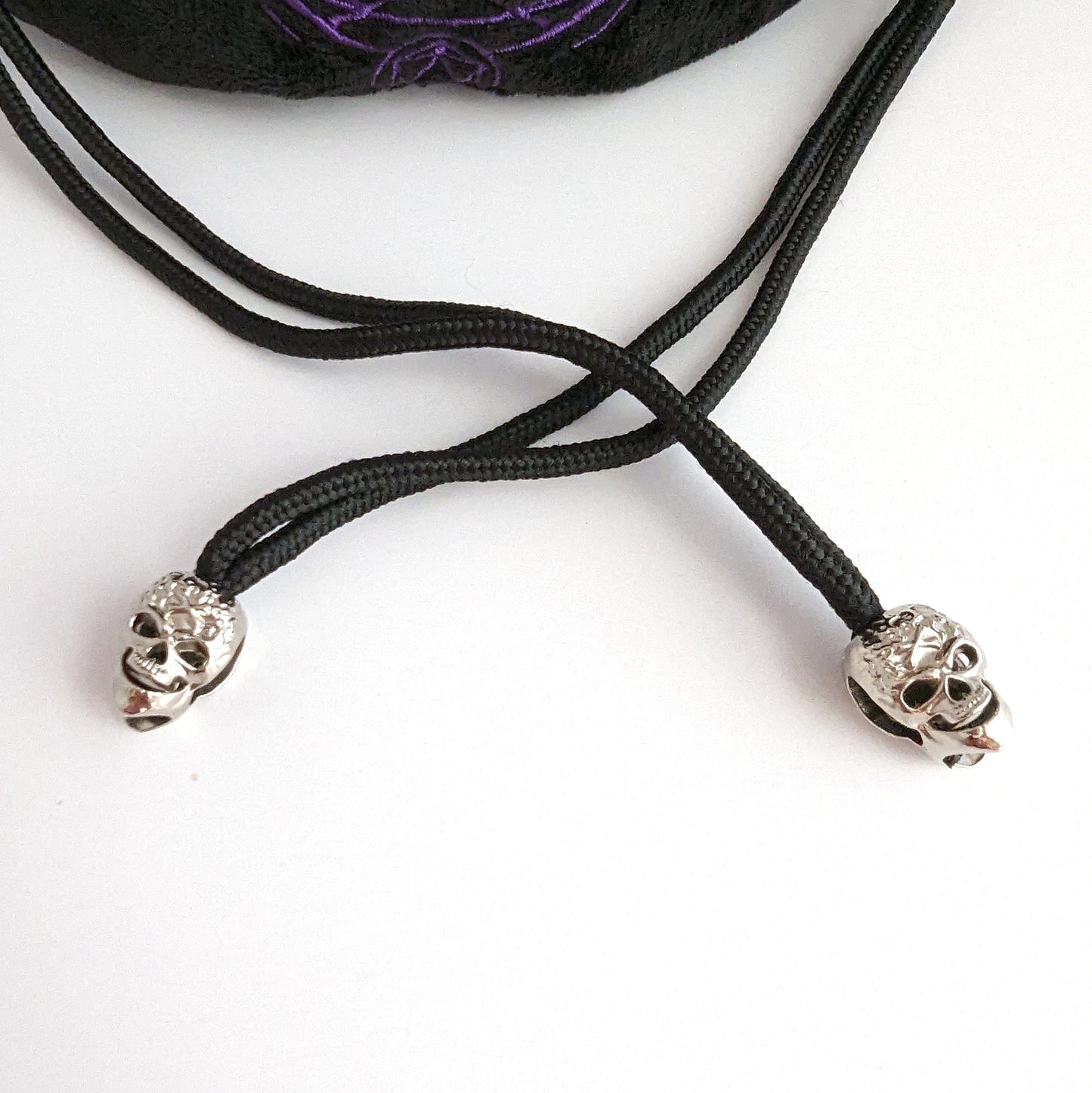 Warlock inspired multi pocket large dice bag in black and purple