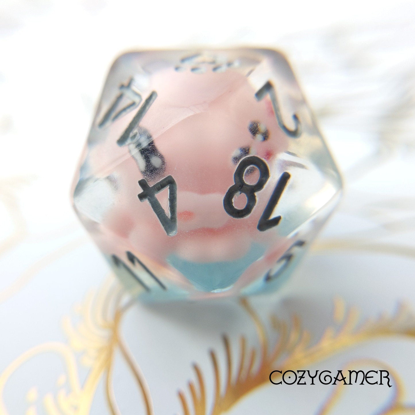 Water Creatures Large D20. Octopus, Whale, or White Duck Dice sets Fennek and Finch