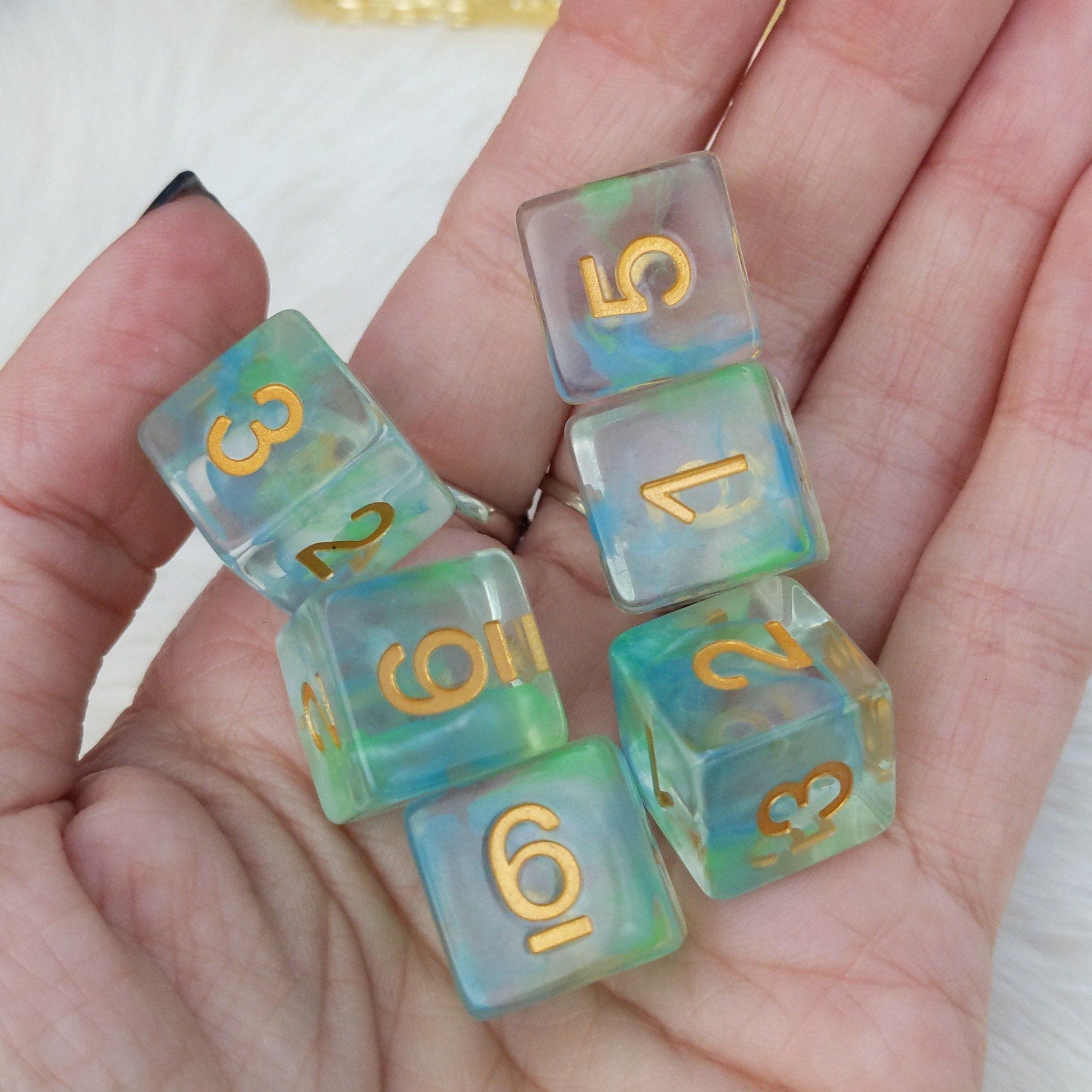Water Serpent D6 Set. Set of 6 Dice Sets & Games Fennek and Finch