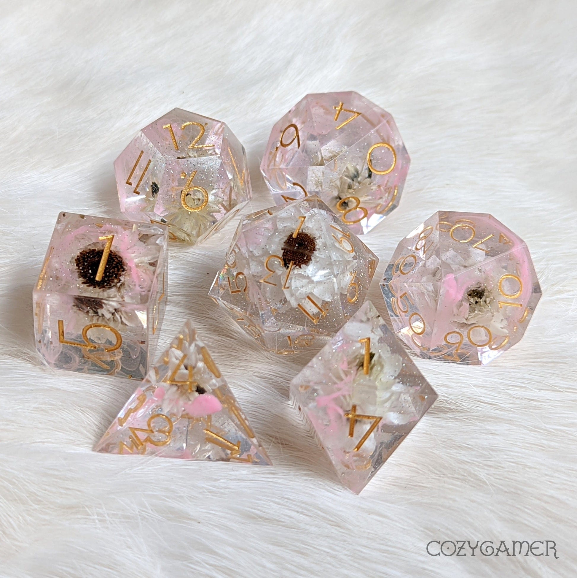 Whispering Daisy DnD Dice Set. Dice Sets & Games Fennek and Finch