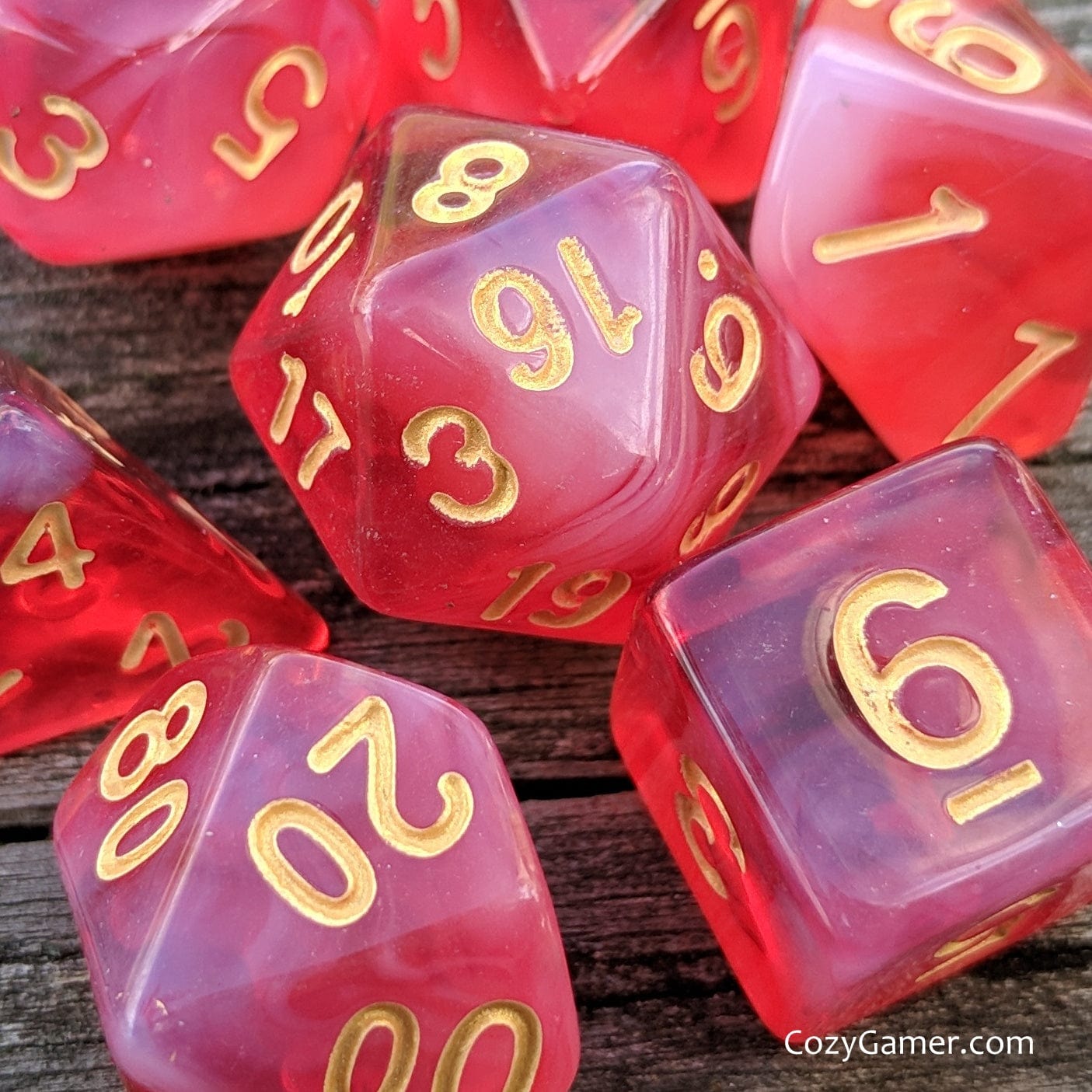 White Blood Cells DnD Dice Set, Bright Red Dice Dice sets Fennek and Finch