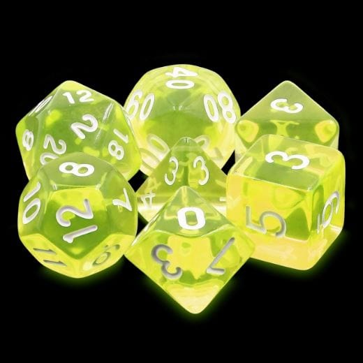Yellow Sun Gems DnD Dice Set | Polyhedral Acrylic Dice sets Fennek and Finch
